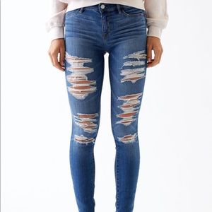 Ripped pacsun dark blue jeans